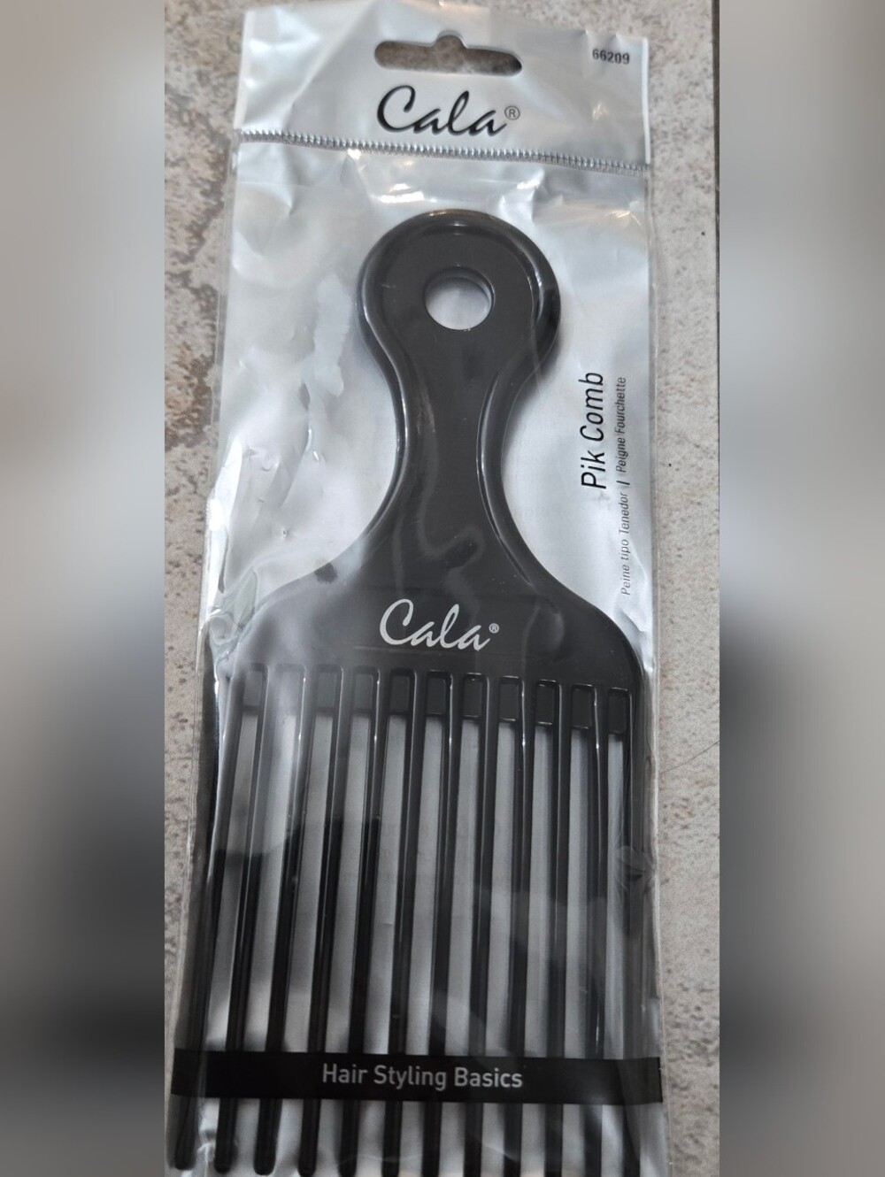 Cala Black Pik Comb - Wide Tooth Hair Pick